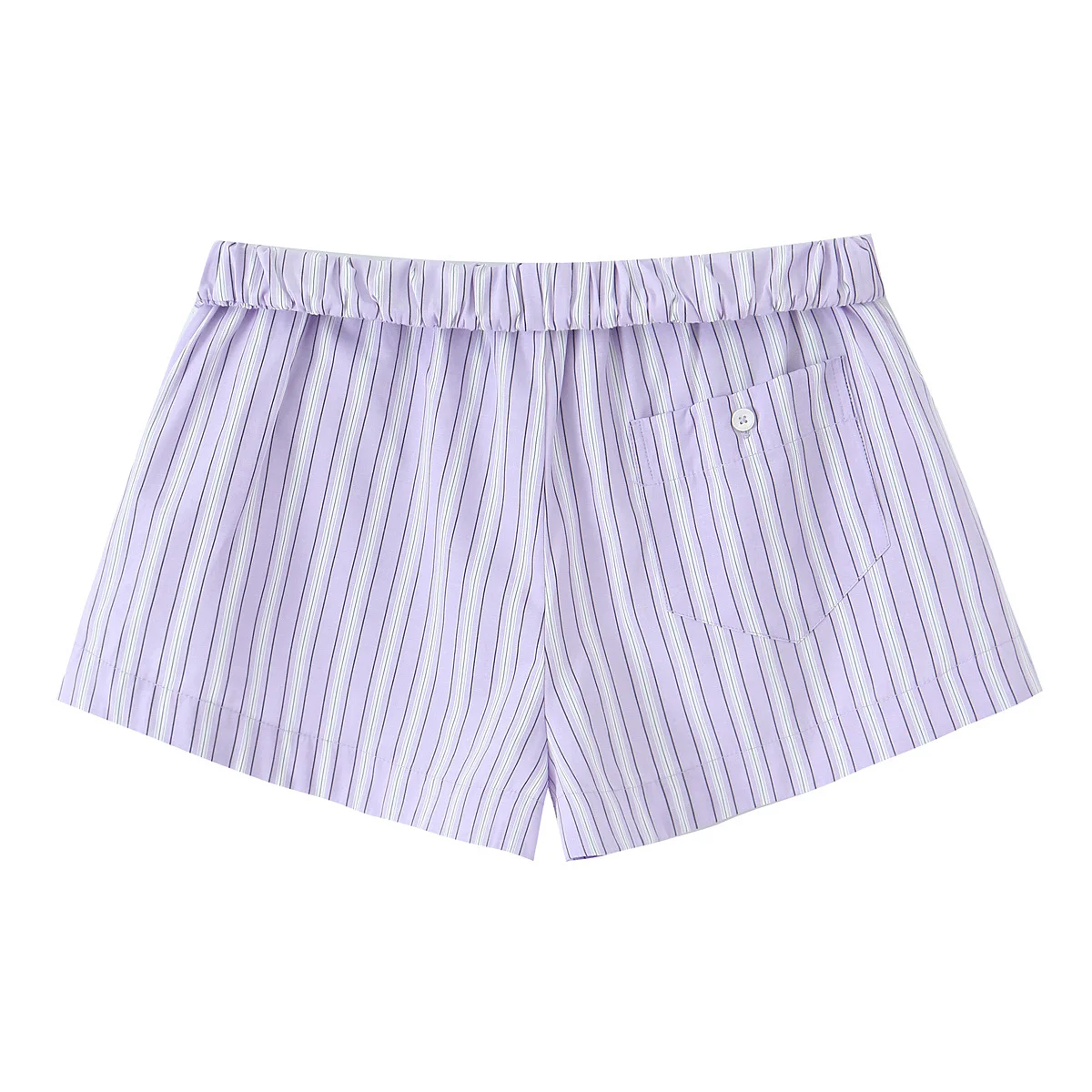 RARA2025 신상 여름 여성 캐주얼 패션 심플 싱글 버튼 홀터넥 민소매 탑 + 밴딩 와이드 레그 반바지