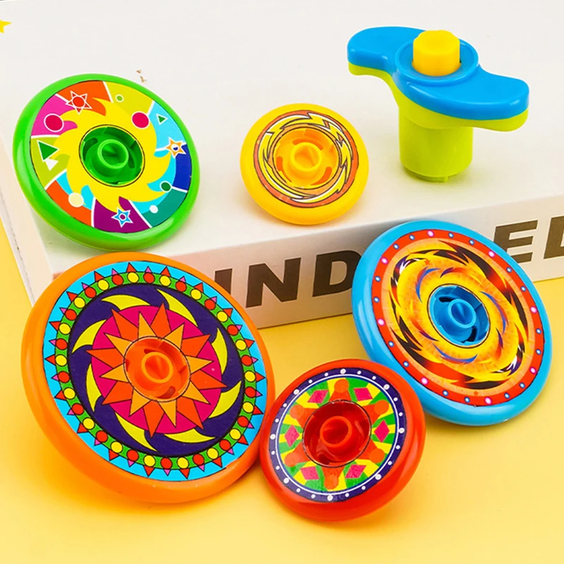 Hot Stacked Spinning Top Launcher Gyroscope Set New Toys for Kids Flying Stacking Gyroscopes Children Party Favor Boys Gifts