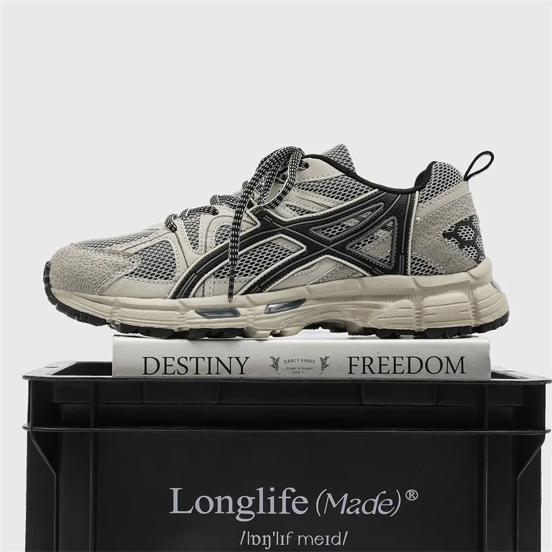 

Outdoor couple hiking shoes Men retro light gray blue wear-resistant breathable sports shoes new cross-country running shoes