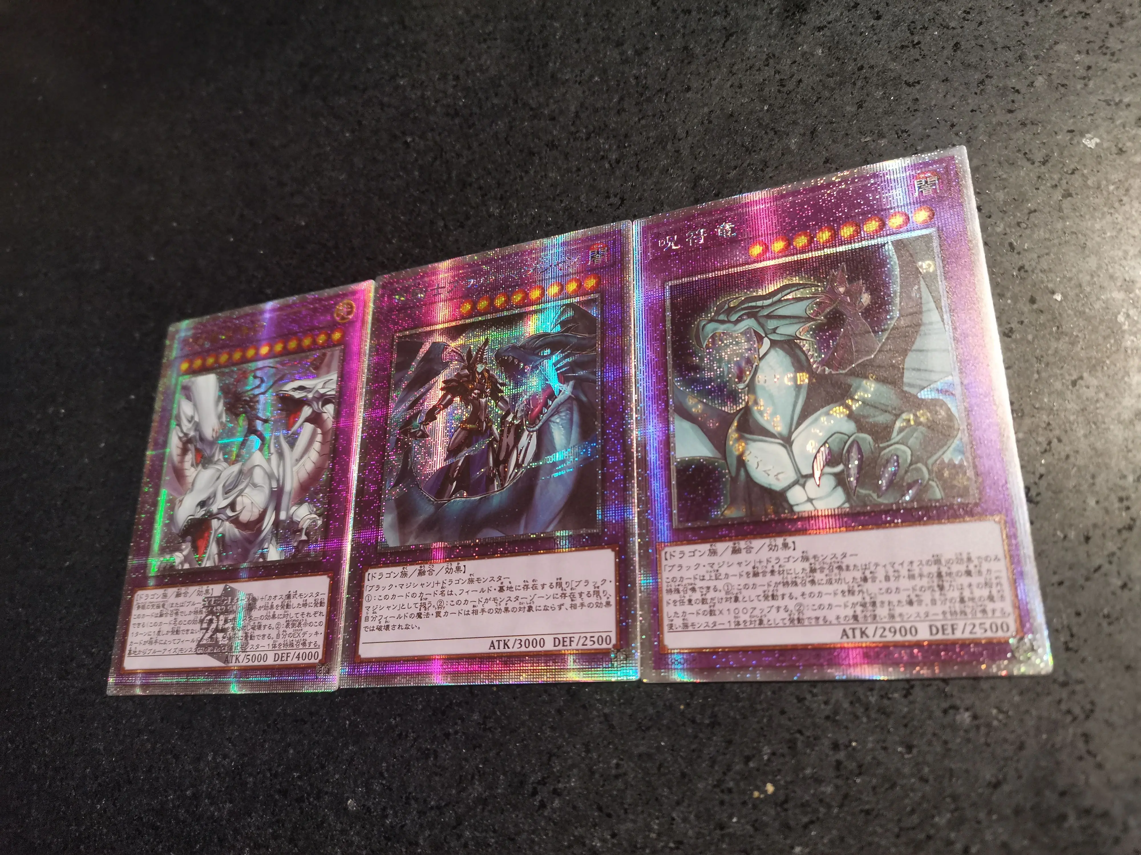 Yu-gi-oh! 3 unids/set mago oscuro el Caballero de la magia del dragón diy tarjetas de colección hechas a sí mismas gasa flash anime juguete carrito de regalo