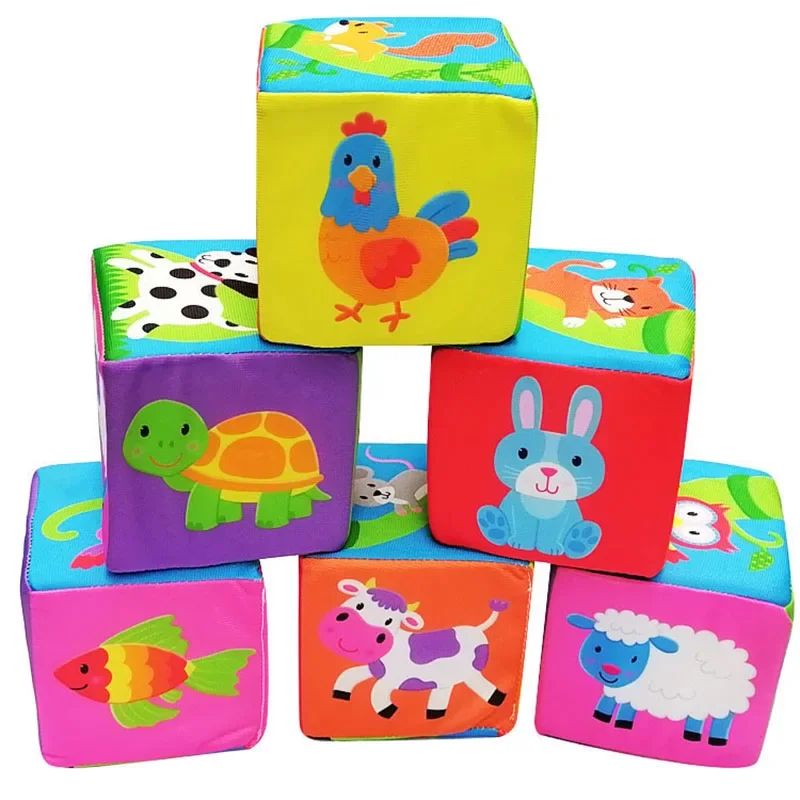 Baby Toys 0 12 Months Mobile Magic Cube With Rattle Soft Cloth Puzzle Blocks Infant Toys Educational Baby Rattle