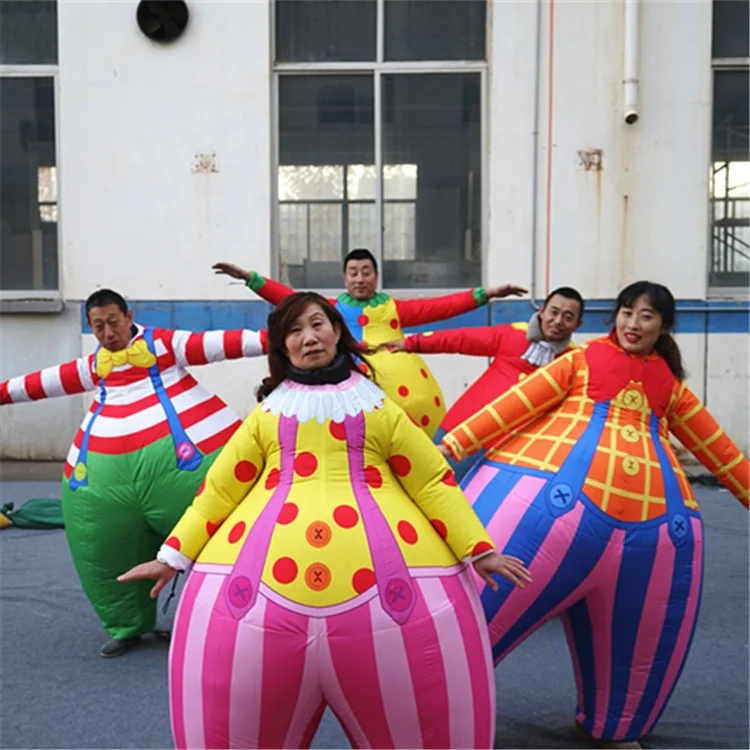 Funny walking wholesale party clown suit funny fat circus clown adult inflatable cosplay clown costume carnival show