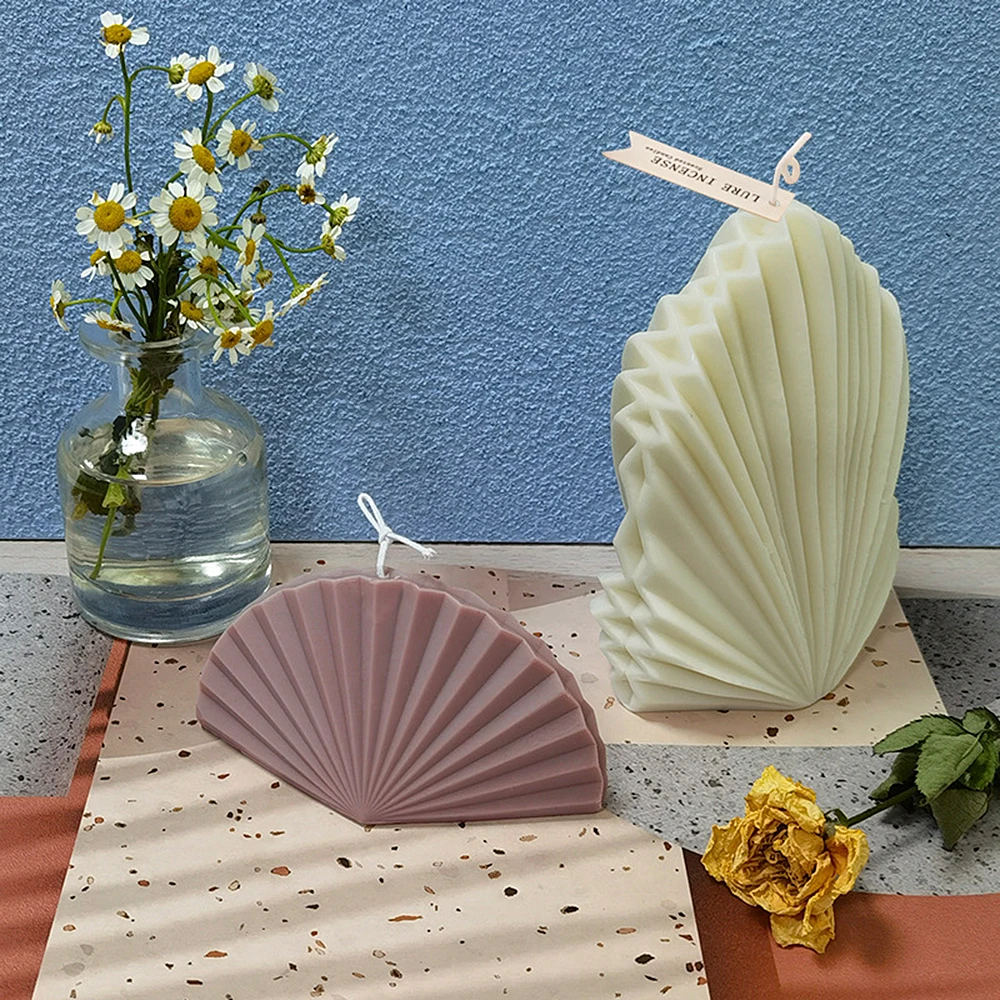 

QT0473 3D Creative Candle Homemade Soap Candles Origami Fan Clay Resin Moulds DIY Silicone Moulds PRZY