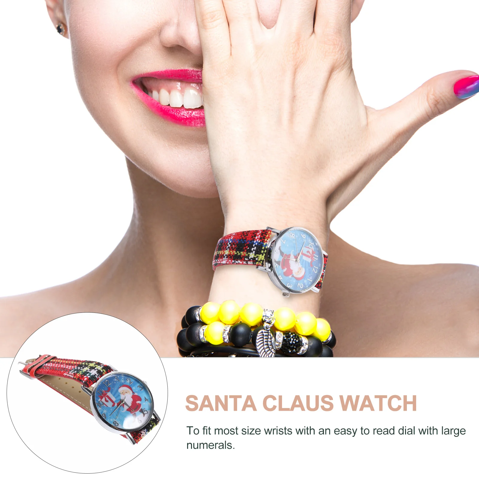 Guarda il cinturino di babbo natale regalo orologi cintura alla moda per il materiale dello specchio di natale: ordinario cassa di vetro in lega da donna