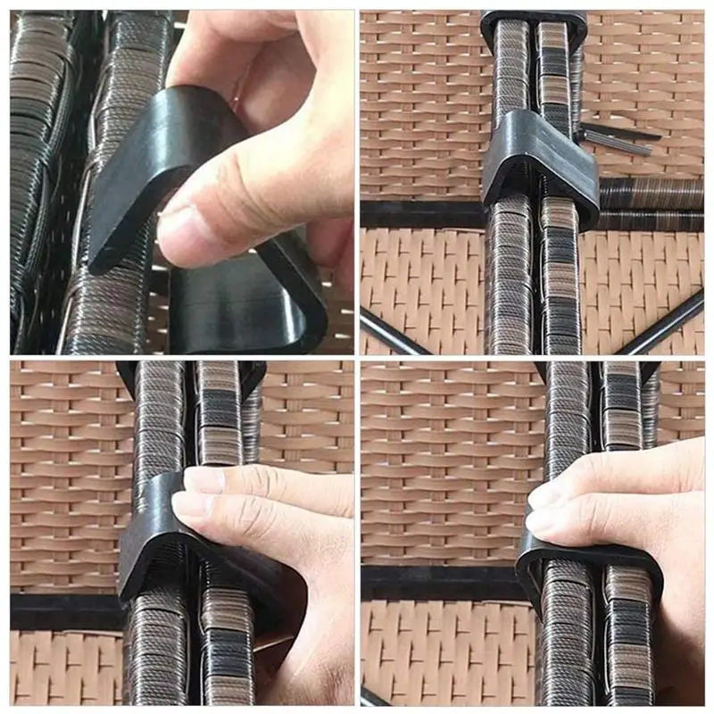 10pcs Sofa Furniture Clamps Outdoor Patio Wicker Chair Fasteners Rattan Chair Alignment Clips
