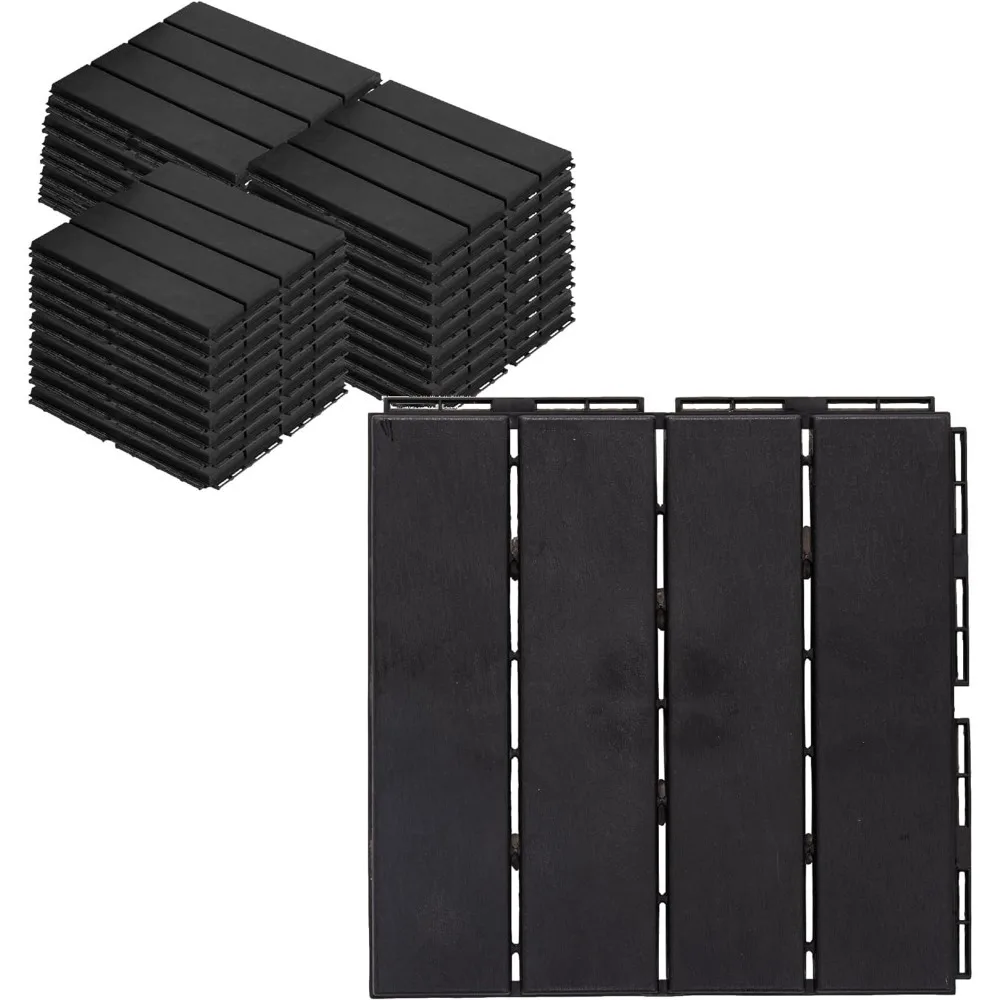 

Garden floor, interlocking deck tile plastic waterproof 12 "x 12" for Patio garden deck pool edge, 27 pieces, gray, garden floor