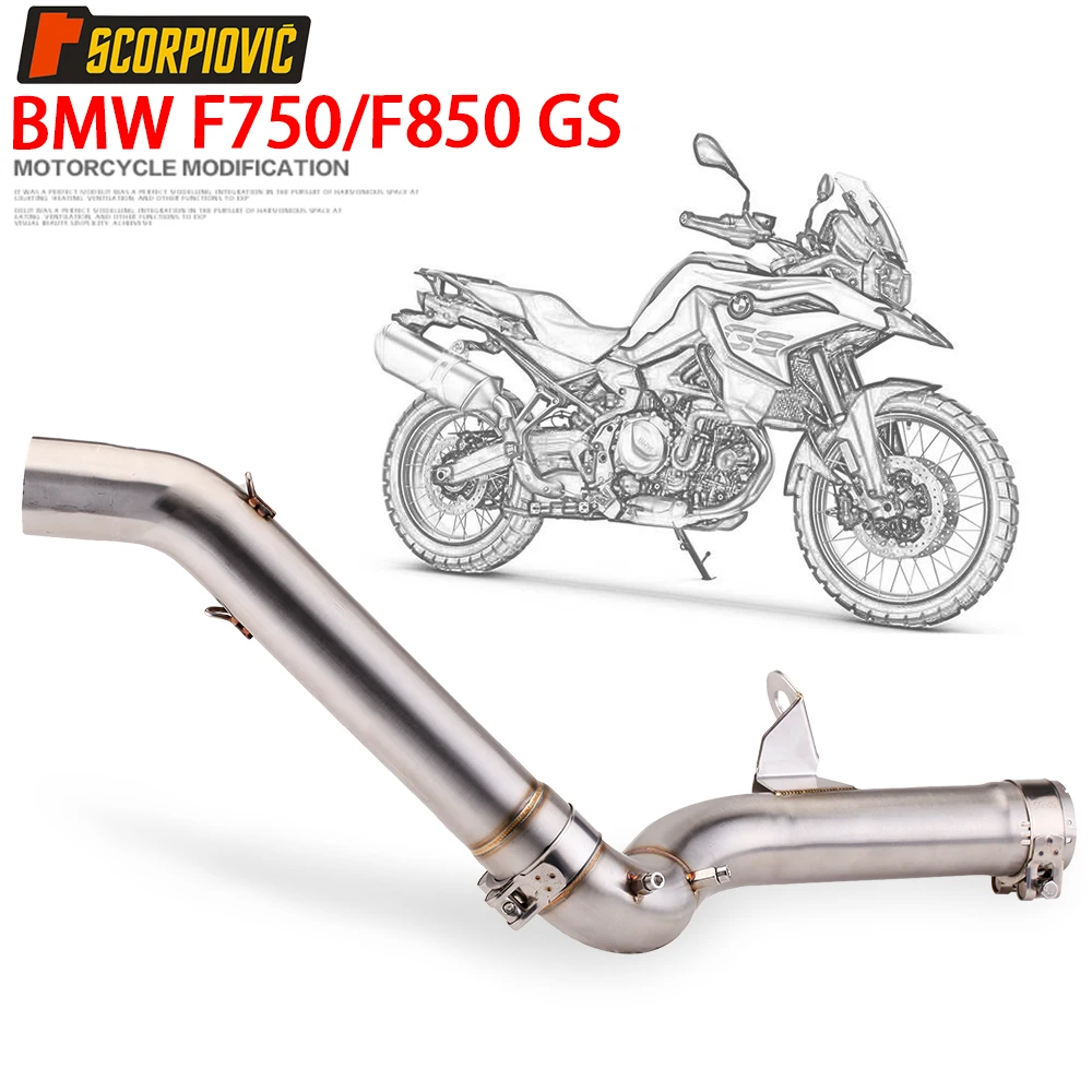 For F750GS F850GS ADV Motorcycle Exhaust Mid Middle Link Pipe Connect Tube F 750 850 GS ADV Adventure 2018 2019 2020 2021