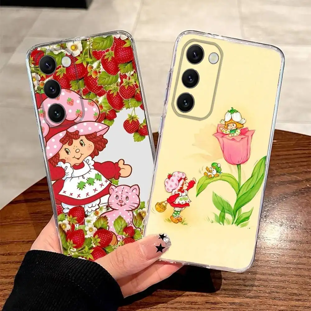 

S-Strawberry Shortcake Phone Case For Samsung S30,23,21,22,20 FE lite,S10,9,PIus Note20ultra Soft Transparent