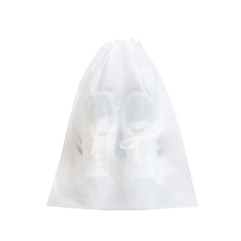 Portable Footwear Organizer Travel Storage Bag Nonwoven Transparent Drawstring Environmental Bag Dustproof Shoe Covers