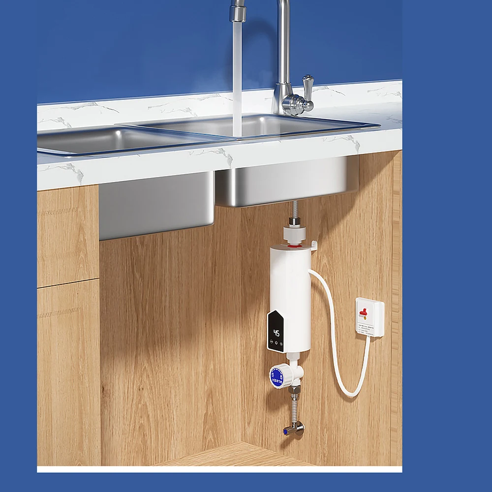 Instant-Warmwasser bereiter Küche Bad Wand montage elektrischer Warmwasser bereiter LCD-Temperatur anzeige mit Dusch set 220V