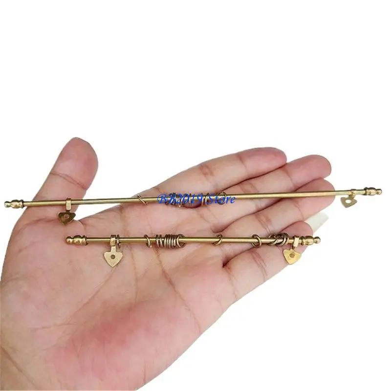 

Q0KB Handcrafts Miniature Golden Curtain Rod Model Figurine For 1/12 Doll House Decors