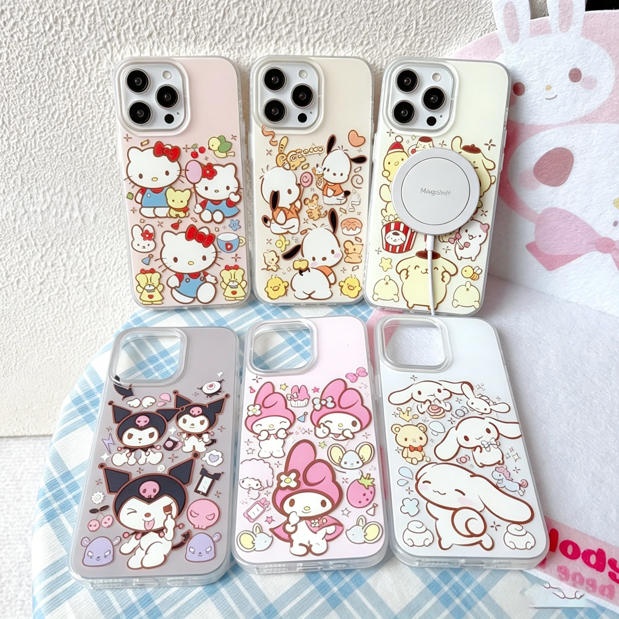 For Samsung Galaxy S10 S20 S21 S22 S23 S24 S25 S26 Plus Ultra FE Note 9 20 Sanrio Hello Kitty IMD For Magsafe Magnetic Case