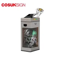 70L Intelligent Induction Trash Cans Automatic Induction Electric Waste Bins With LCD Stainless Steel Business Smart Trash Bin