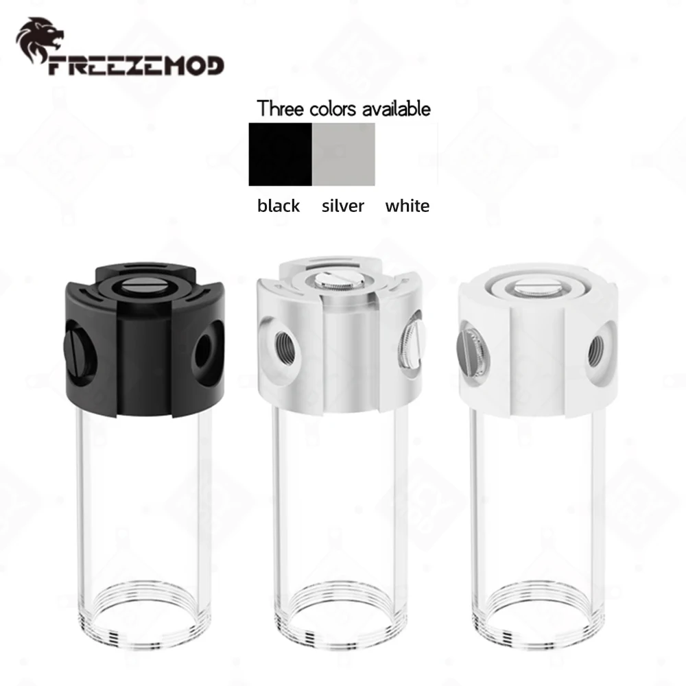 FREEZEMOD 50MM Caliber Water Tank for DDC Pump 85/135/185/235/285/335mm 4 Holes Reservoir Water Cooler Metal Cover PJ-PM6SX