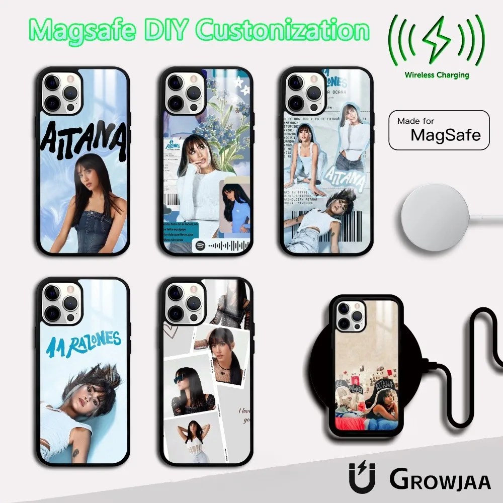 

COOL A-AitanaS Singer Phone Case For IPhone 16 15 14 13 12 11 Pro Max Plus Mini Magsafe Mirror Wireless Magnetic Cover