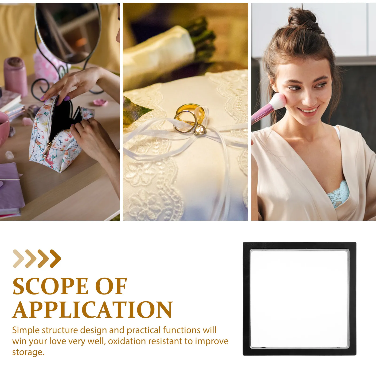 

Набор из 4 прозрачных плавающих витрин для ювелирных изделий, большие демонстрационные стенды с пленкой PE, прозрачные стойки PE