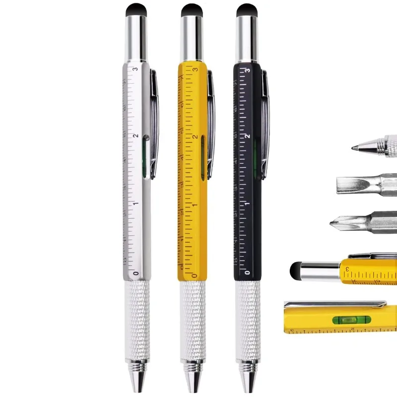 3 Pens/Pack Multitool Pen 7 in 1 Multitool Tech Tool Pen for Men Construction Tools Gadget Gifts for Dad Husband Father