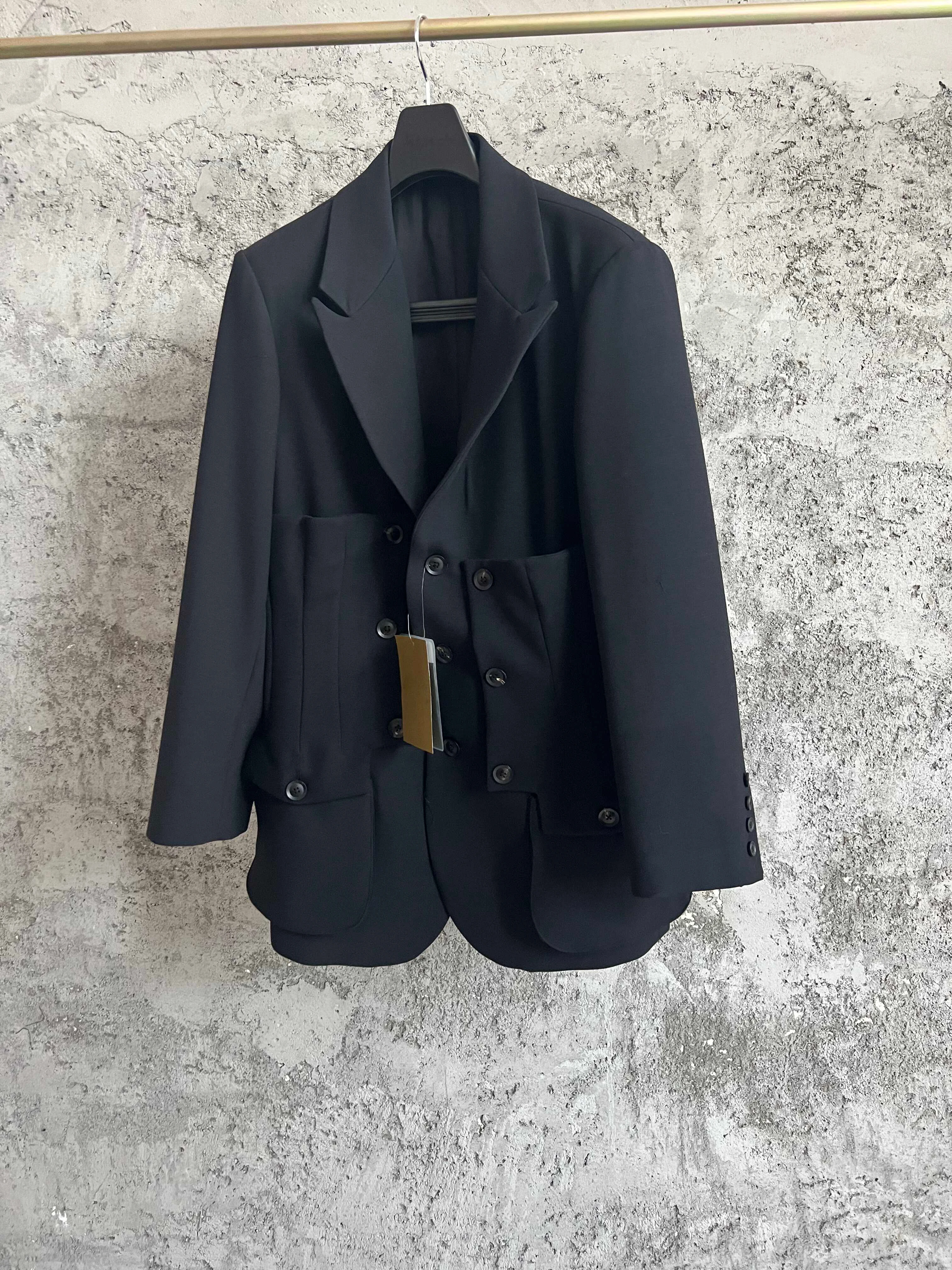 

TOP-YAMAMOTO Original Design three-row buttoned wool suit men's simple jacket Dark