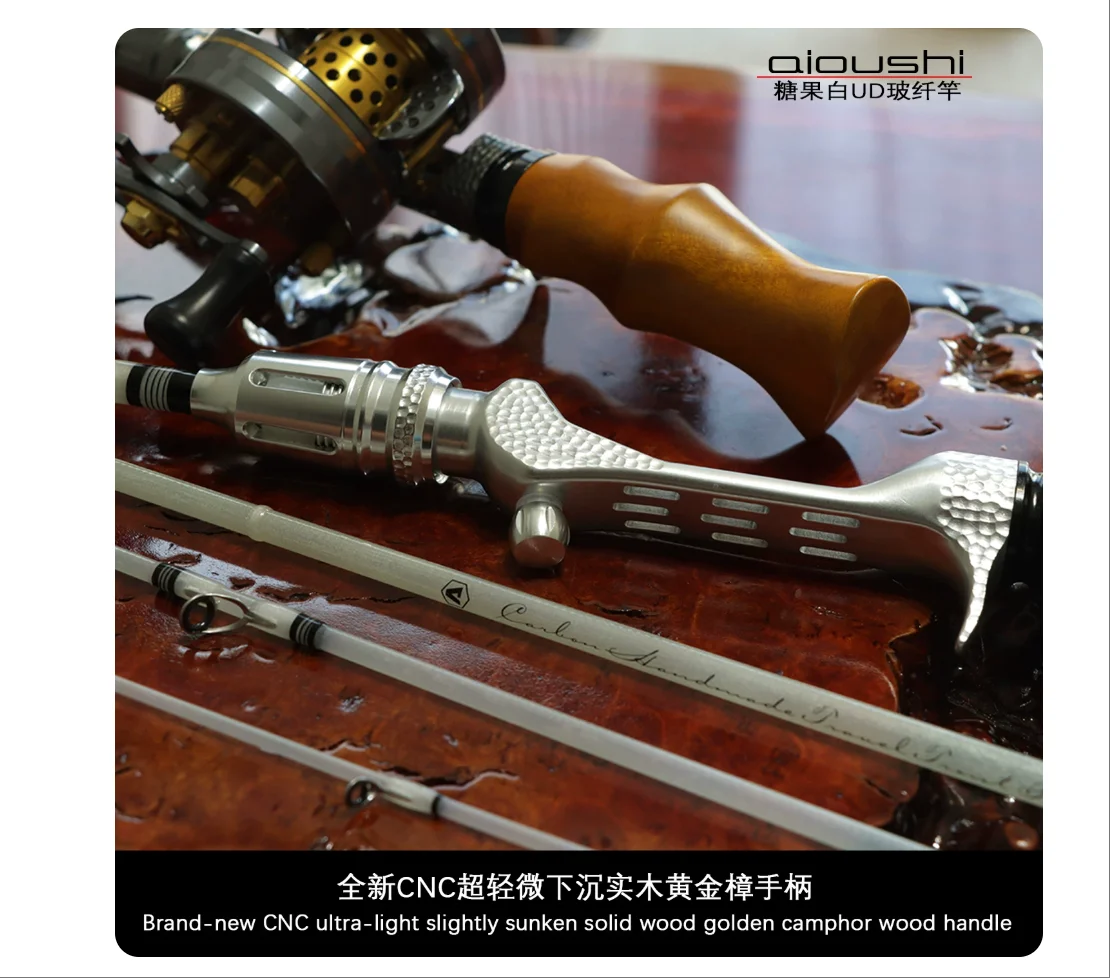 AIOUSHI Candy UD Portable Fiberglass Rod Full Fuji A-Ring High Quality Sinking CNC Precision Processing Handle