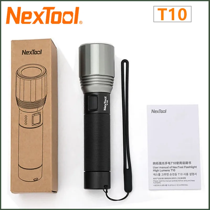 NexTool Rechargeable LED Flashlight 2000 High Lumens 7 Modes 2600mAh Battery Torch Lamp EDC Flashlight for Camping Hiking