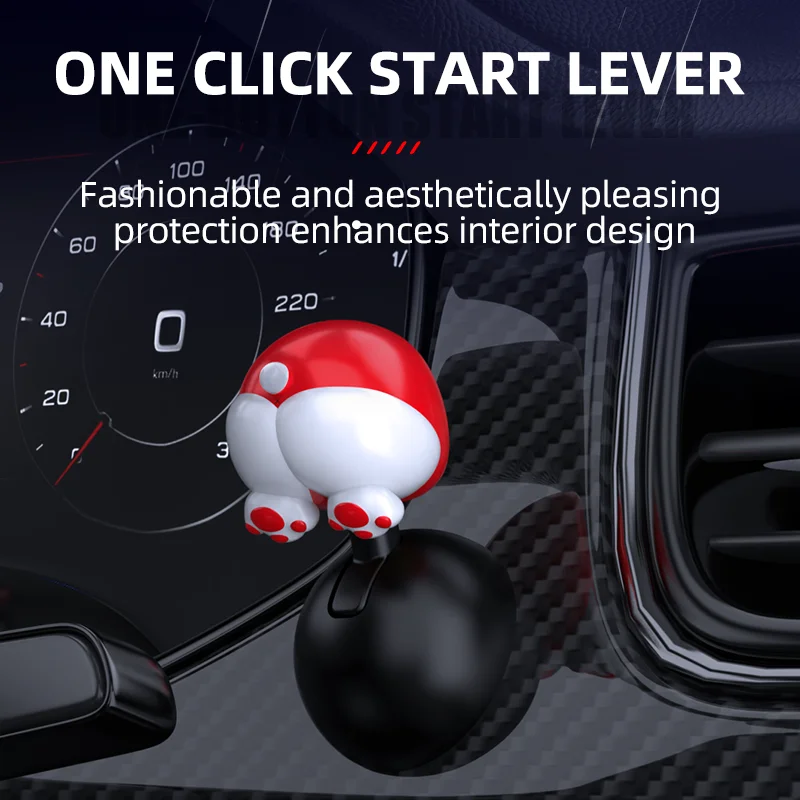 

Car One Click Start Lever Creative Ignition Start Stop Switch Push Button Decoration One Touch Start Button Protection Cover