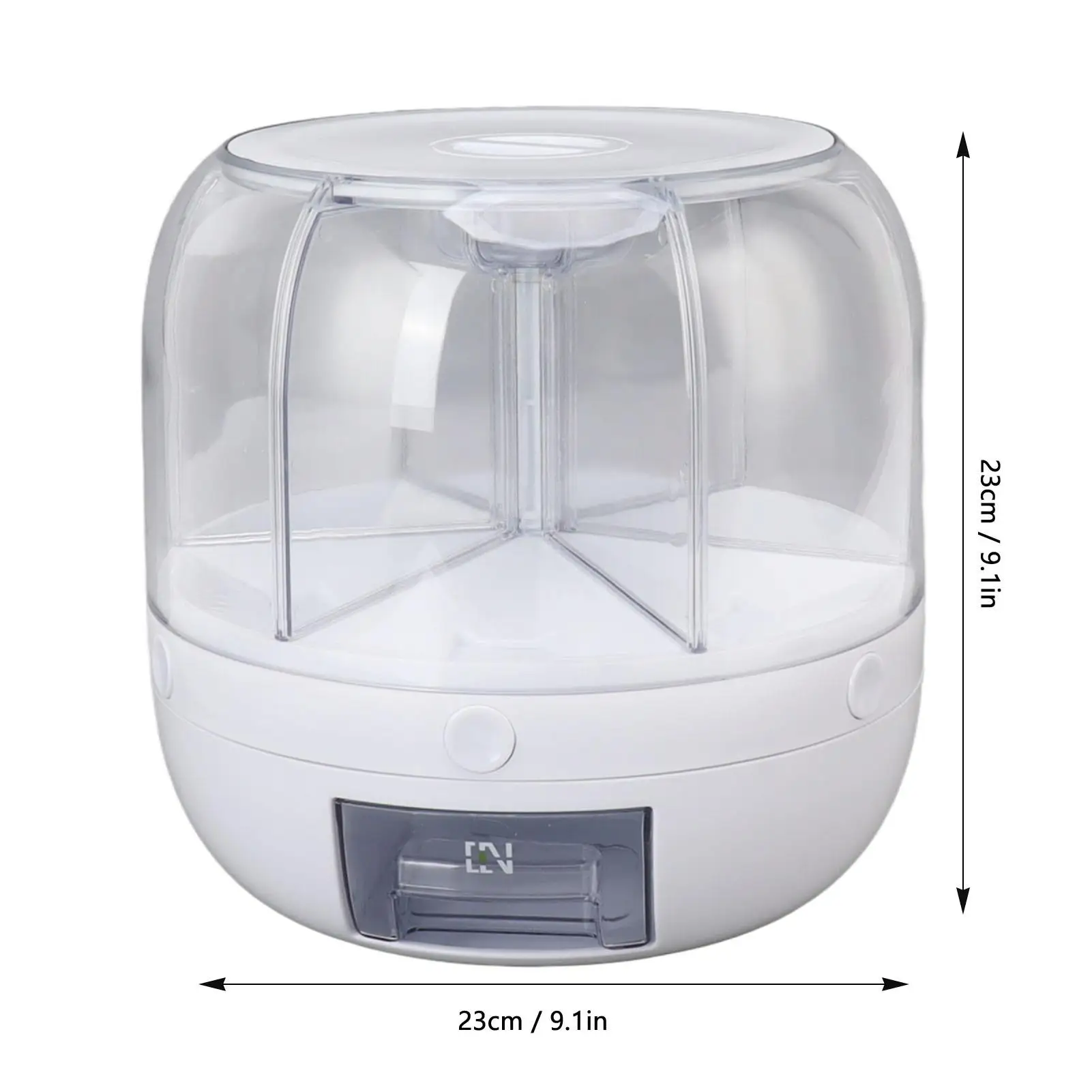 6kg Rice Dispenser Grains Storage Box with Rotating Design for kitchen Organization