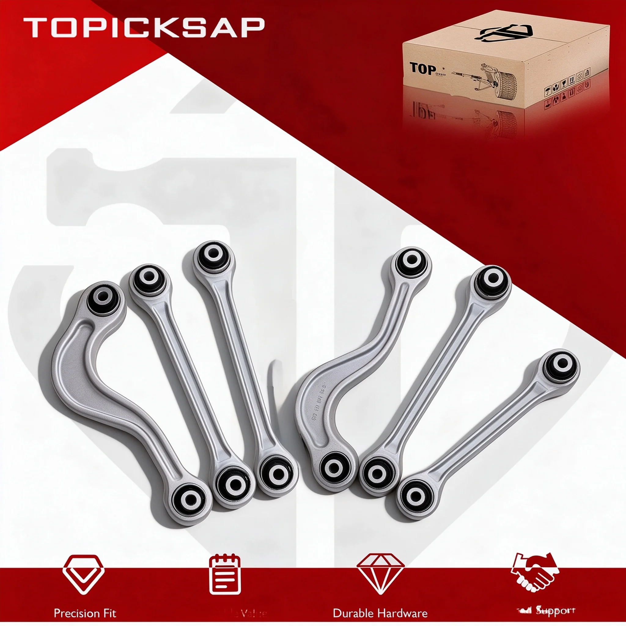 TOPICKSAP 6Pcs Rear Control Arm Suspension Kit for Porsche Panamera 970 2010-2016 Replacement 97033104300 97033104700