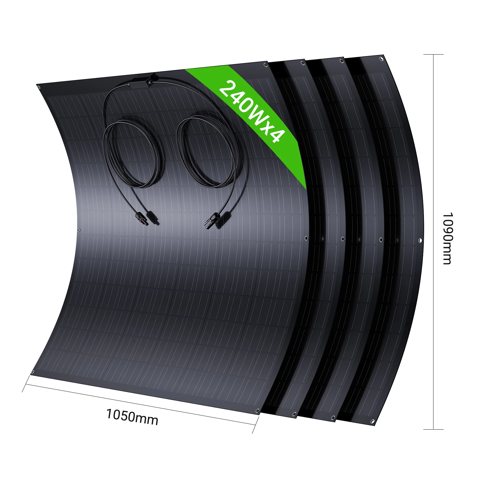 960W Plug & Play balkonzonnestelsel met 4x240W flexibele panelen, 18% efficiëntie - voor appartementen, RMS en terrassen