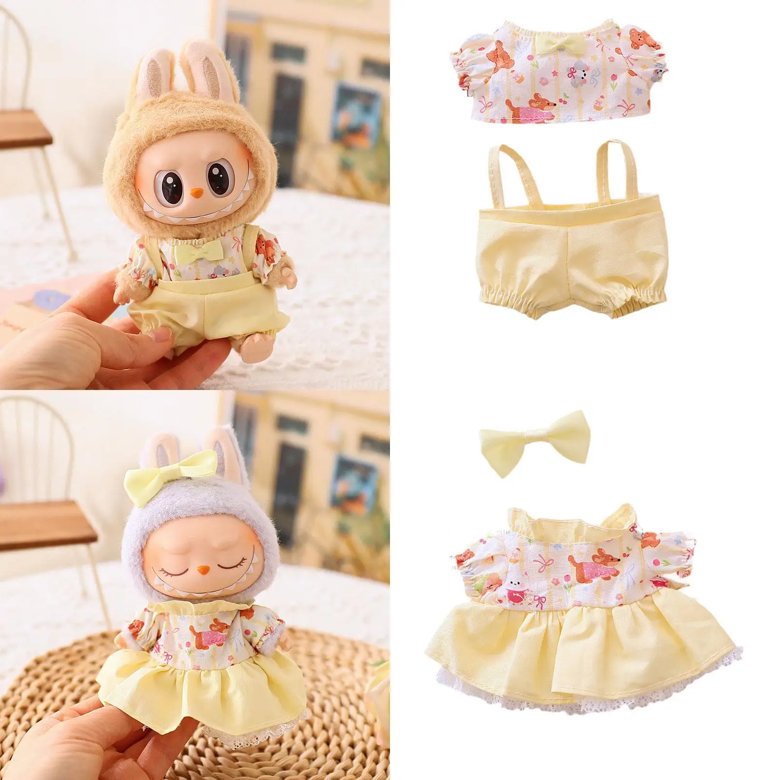 

Plush Doll Clothes for 15-17cm Doll DIY Costumes Soft Plush Doll Accessories