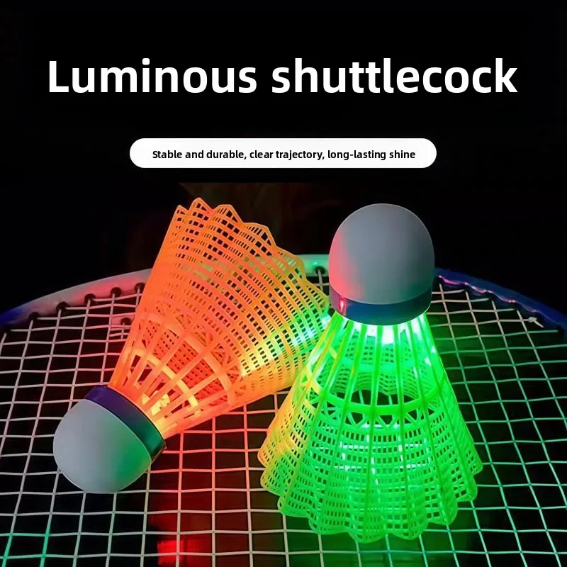 

Светящиеся нейлоновые воланы для бадминтона, устойчивые к ветру, высокоэластичные пластиковые тренировочные мячи для улицы, светоотражающие, для ночной игры