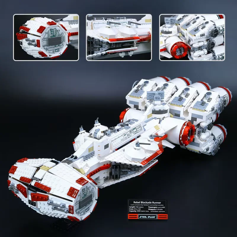 Rebel Blockade Runner Tantive IV Trooper Building Blocks Bricks Model Christmas Birthday Gift Toy Compatible 10019 05046