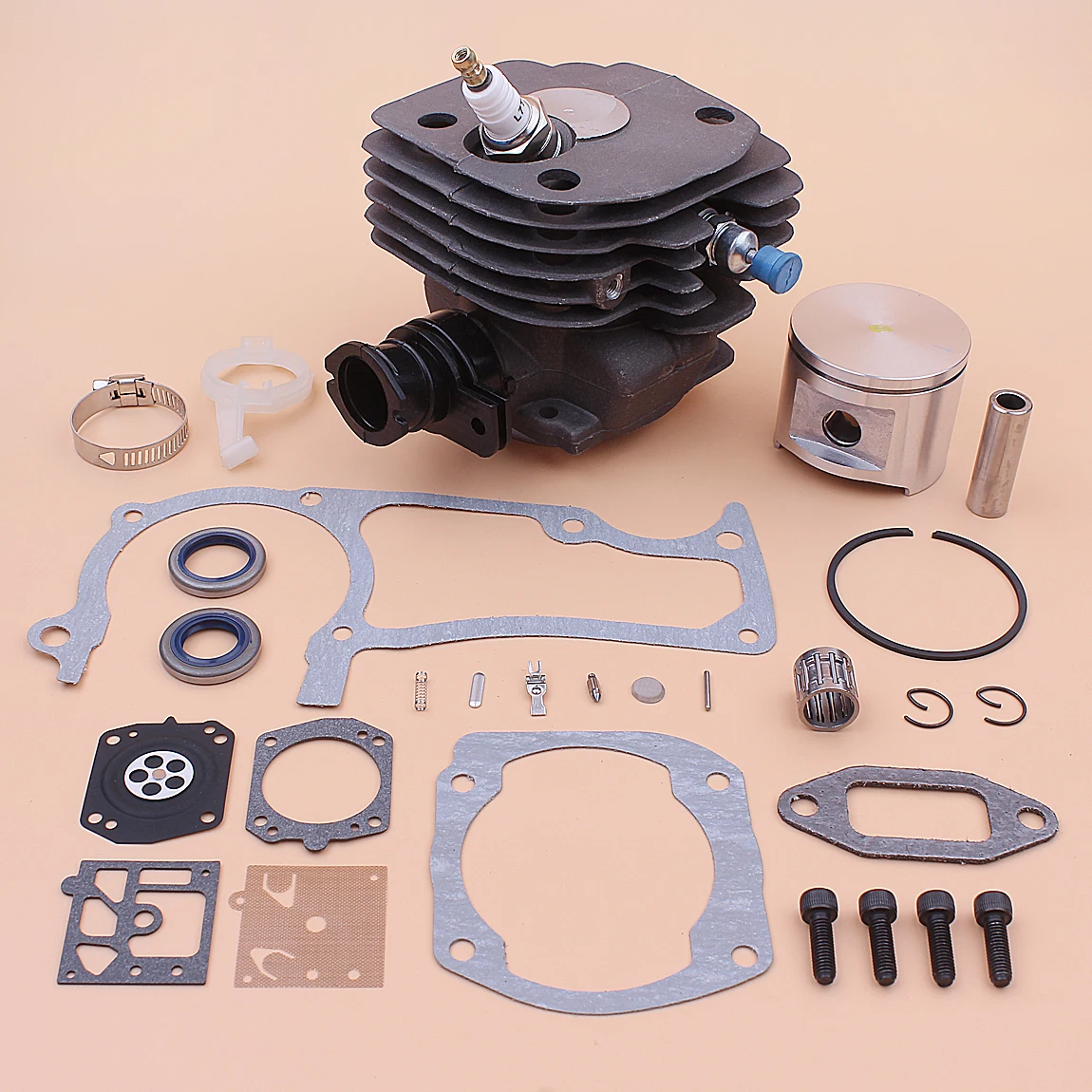 Kit de pistón de cilindro de gran diámetro de 52mm para motosierra Husqvarna, piezas de motosierra, juntas de motosierra, 372, 365, 371, 362