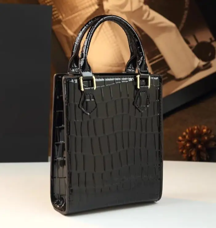 

Женская сумка из крокодиловой кожи, маленькая сумка через плечо, мини-нишевая универсальная квадратная сумка-мессенджер