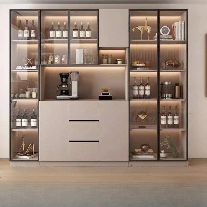 

Display Cabinet Showcases Outdoor Bar Kitchen Storage Organization Wine Cabinet Corner Glass Bar Lumineux Mobilier Furniture