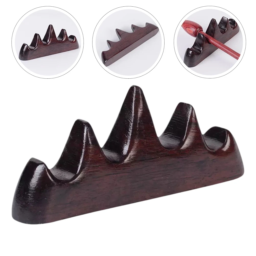 Solid Wood Pen Rack Calligraphy Brush Holder Writing Shelf Stand Ink Rest Desk Organizer Gift Chinese Style Durability