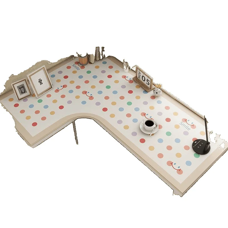 

Corner desk table mat L-shaped curved corner writing desk tablecloth