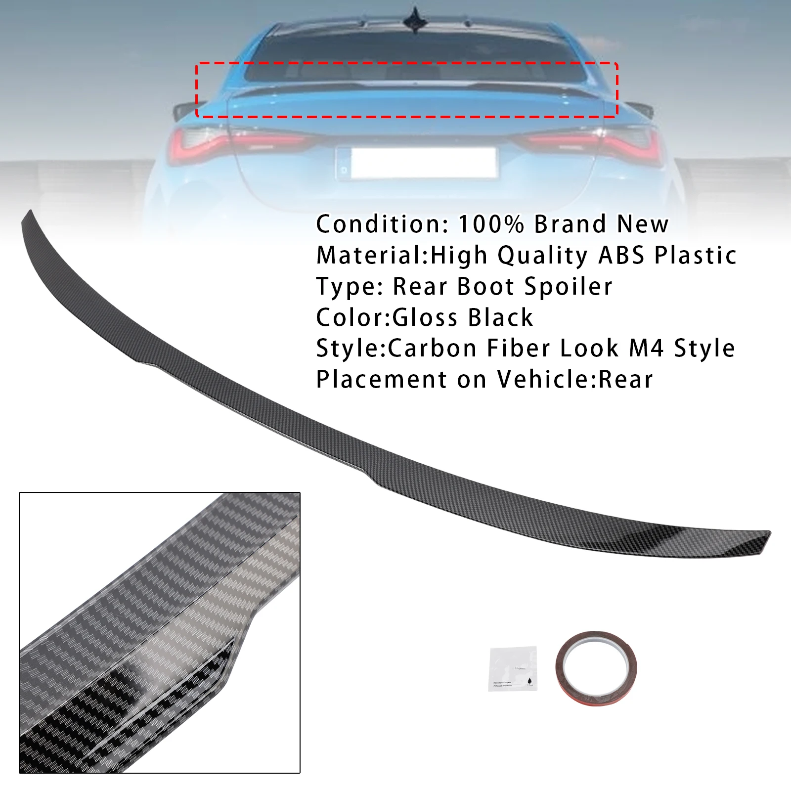 

Artudatech Carbon Fiber Look Rear Spoiler For BMW 4 Series G22 G82 Coupe 2020+ M4 Style