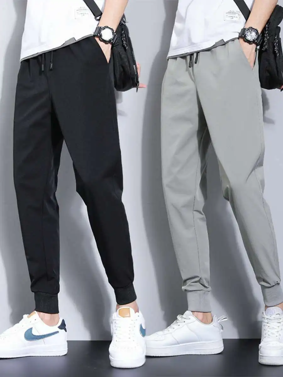 

Летние цветные брюки для подростков, мужские тонкие повседневные спортивные брюки больших размеров, модные облегающие брюки, модная летняя одежда