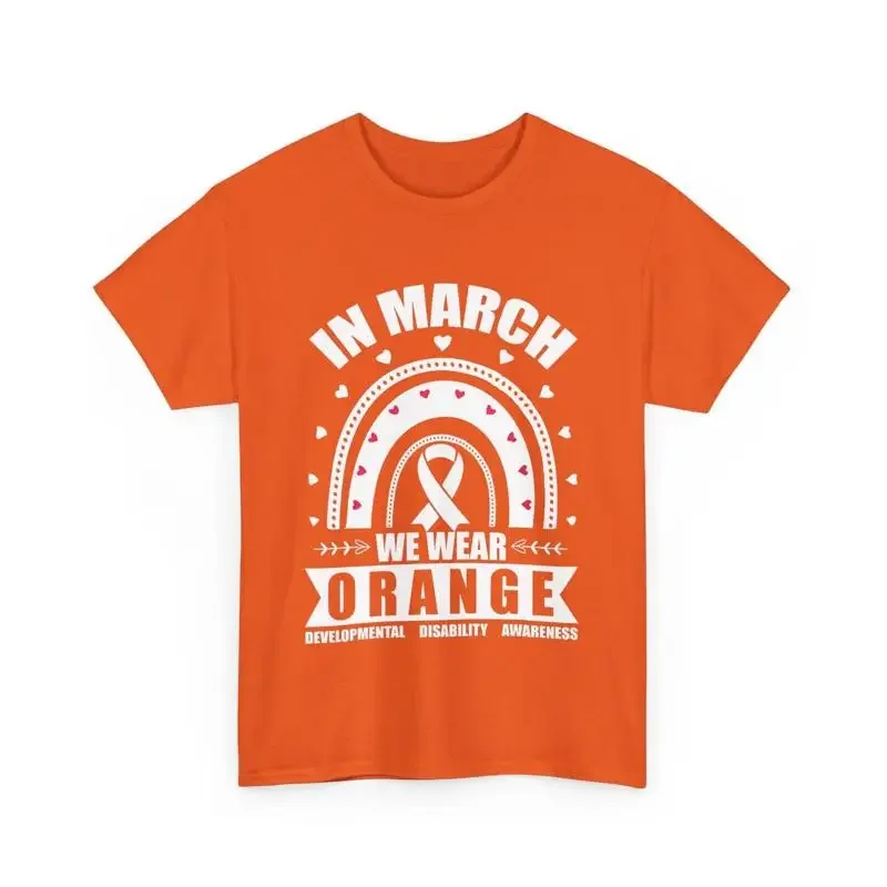 Developmental Disability Awareness T Shirt In March We Wear Orange Rainbow