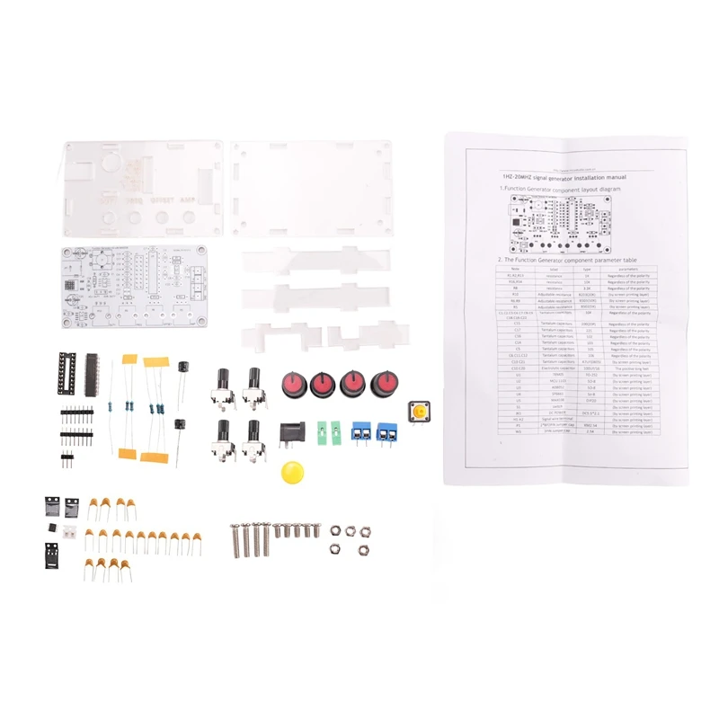 MAX038 Signal Generator DIY Kit 1Hz-20Mhz Function Generator High-Speed Op-Amp Generator Sine/Rectangular/Sawtooth