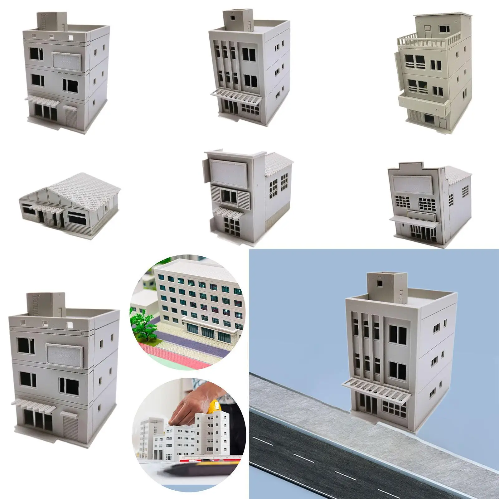 Modèle de construction japonais 1:64 - scène architecturale, modèle de disposition ferroviaire