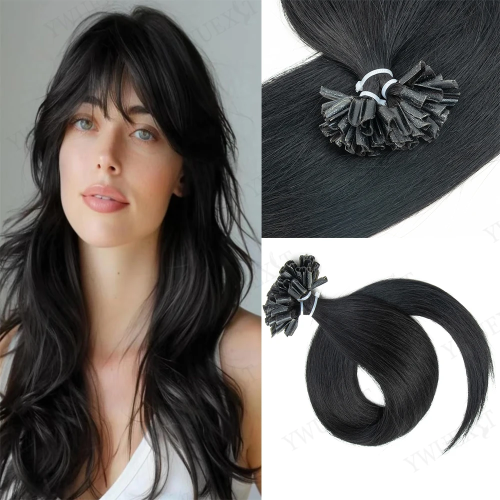 

50 шт. накладных прядей с U-образным креплением, 100% натуральные человеческие волосы, прямые, 12-24 дюйма, смешанная длина, салонное качество для естественного объема и длины