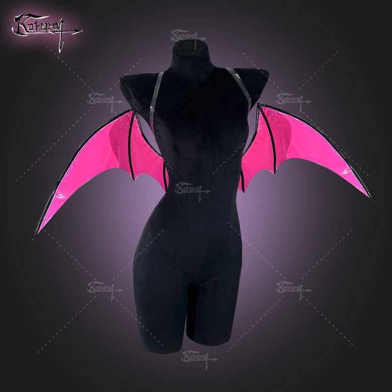 Halloween Sexy Women uniform Large plus size Succubus cosplay costume lingerie Rose red Bat wings Devil black Cross leg socks