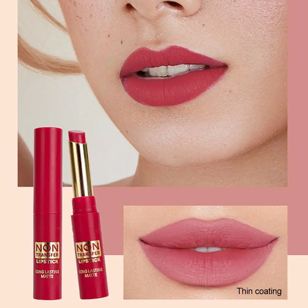 Rouge à lèvres velours mat 12 couleurs – Maquillage pour les lèvres hydratant, longue durée, résistant au transfert, très pigmenté à couverture complète