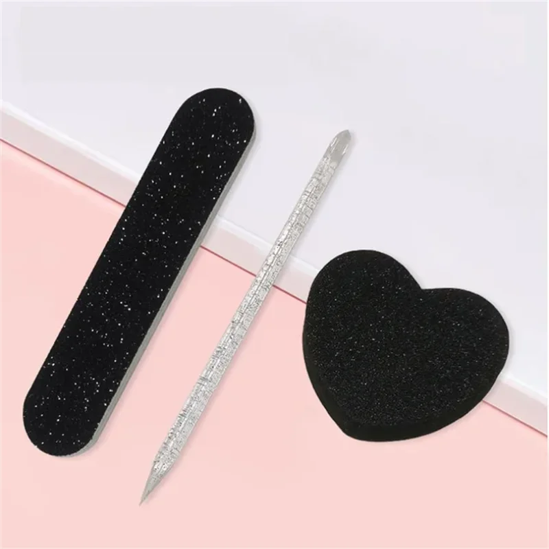 30Sets 3pcs/set Nail File Set Nail Art Crystal Dotting Pen Professional Sandpaper Cuticle Remover Buffer Files Manicure Tool Set