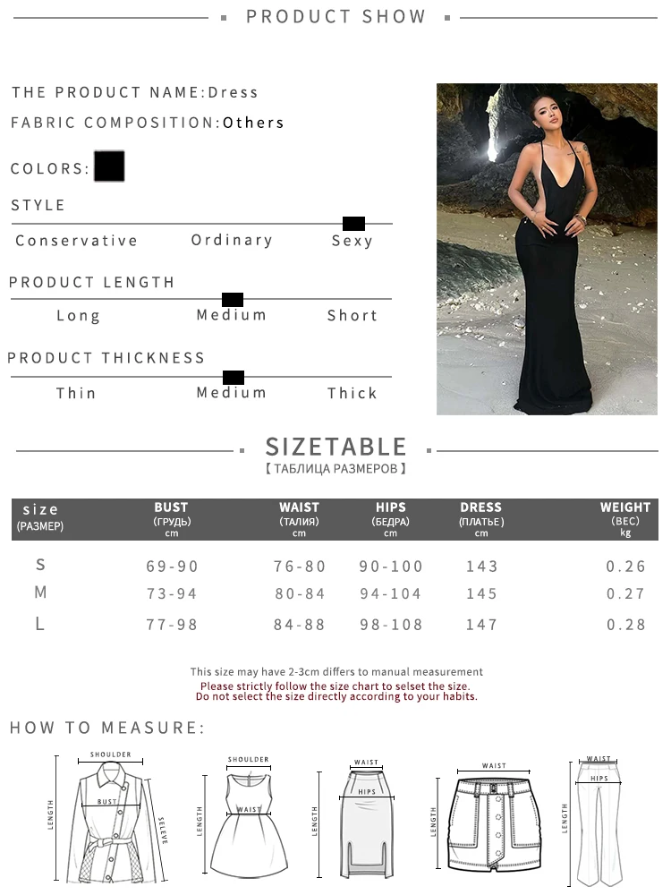 Weird Puss Sexy Rückenfreies Kleid Damenmode Klassisches Tiefes V-Ausschnitt Ärmelloses Metallring-Patchwork Elegantes Urlaubs-Party-Bodycon-Kleid – Detail 1
