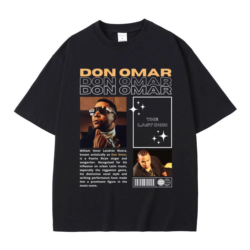 Rare Singer Don Omar The Last Don Graphic T-shirts Men Women Hip Hop Vintage Oversized Tshirt Male Fashion Casual Cotton T Shirt