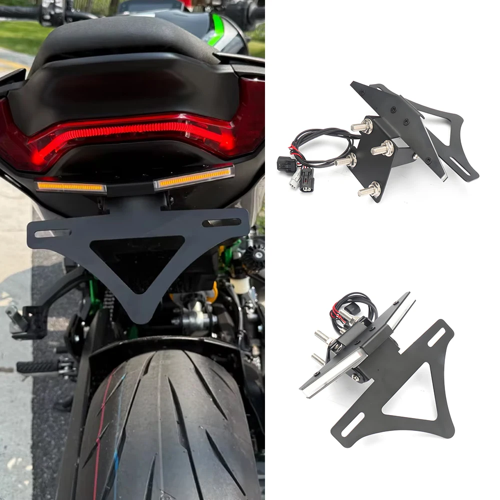For Kawasaki Z900 Z 900 2025 New License Plate Holder LED Light Motorcycle Tidy Tail Fender Eliminator Bracket