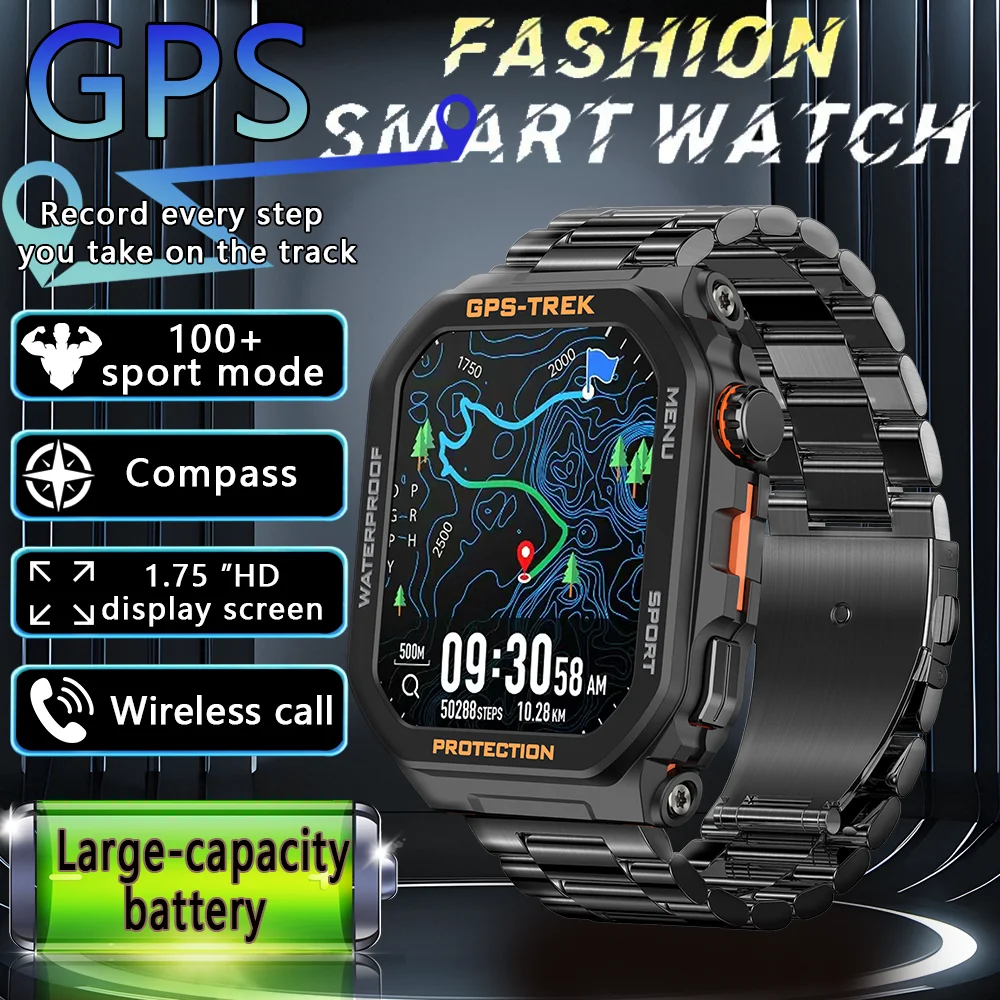 

Смарт-часы для активного отдыха 2026 года с Alexa и GPS, функцией звонков, водонепроницаемые, с отслеживанием пульса и SpO2, для фитнеса