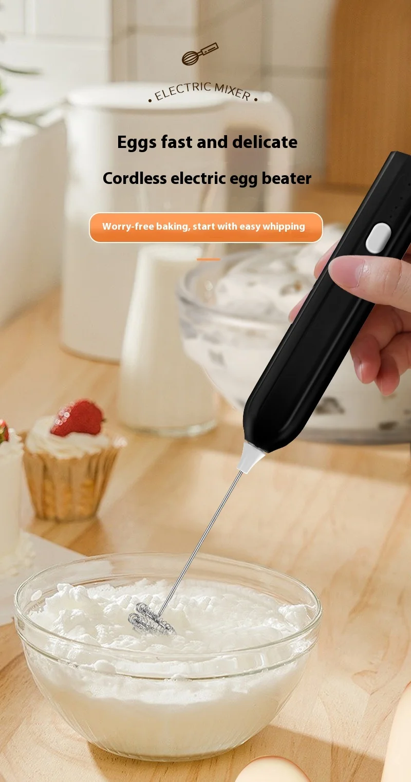 

Milk mixer USB rechargeable foam machine Coffee mixer Electric mixer Eggbeater, three speed adjustable and convenient